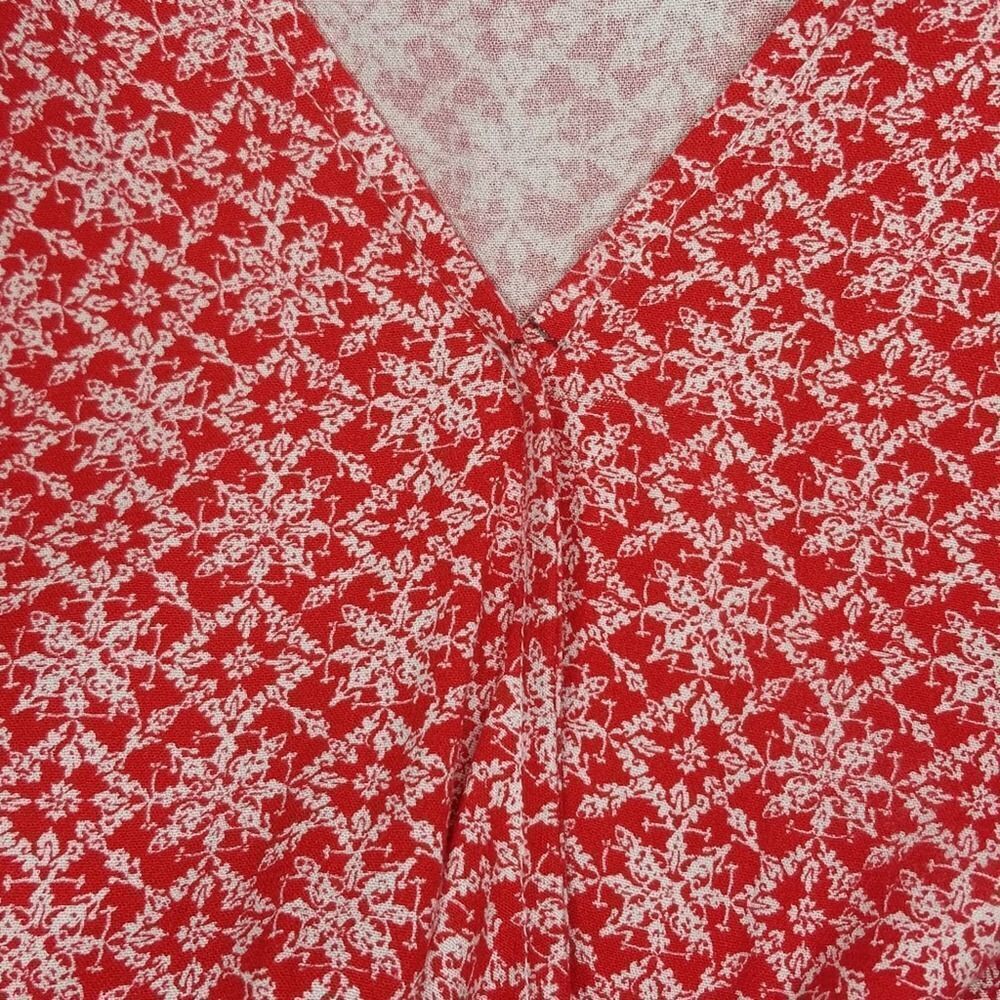 Universal Thread Red Faux Wrap Geometric Cropped … - image 4